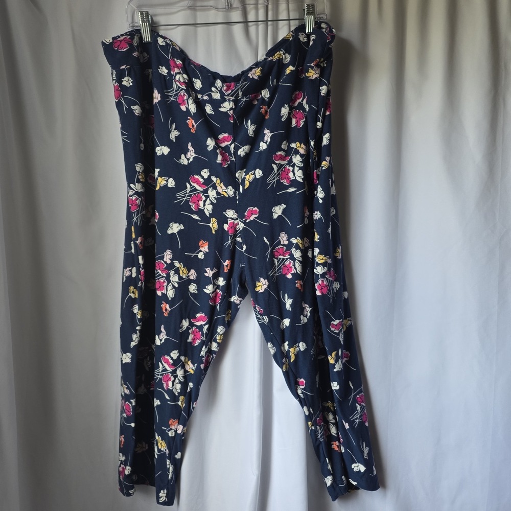 Terra & Sky Blue Leggings With Flowers 4×